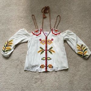 Red Carter Off The Shoulder Floral Top
